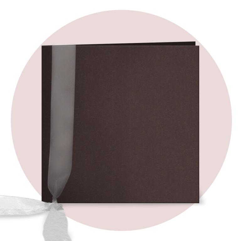 Immagine prodotto: Libretto messa formato quadrato, spillato in cartoncino pregiato tipo: PLIKE BROWN